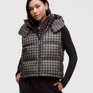 Lululemon Wunder Puff Cropped Vest *Graphic, Horizon Houndstooth Brown Multi, 12